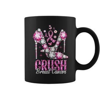 Crush Breast Cancer Awareness Bling Pink Ribbon Coffee Mug - Seseable