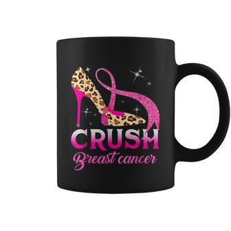 Crush Breast Cancer Awareness High Heel Leopard Pink Ribbon Coffee Mug - Monsterry UK