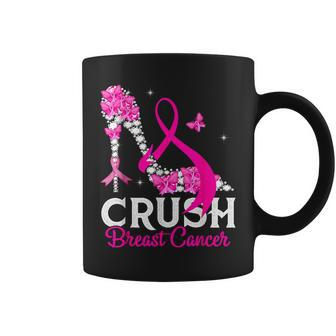 Crush Breast Cancer Awareness High Heel Pink Ribbon Coffee Mug - Monsterry UK