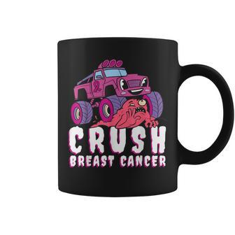 Crush Breast Cancer Awareness Monster Truck October Pink Coffee Mug - Seseable