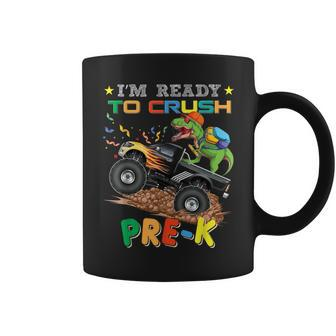 Crush Pre-K Dinosaur Monster Truck Back To School Boys Coffee Mug | Mazezy