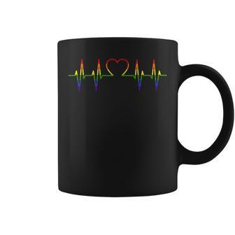 Csd Gay Pride Love Wins Queer Rainbow Heartbeat Lgbt Coffee Mug | Mazezy