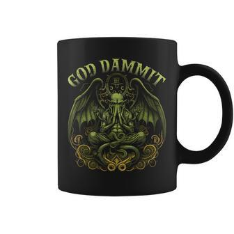 Cthulhu Cult God Dammit Cosmic Horror Cthulhu Graphic Horror Coffee Mug | Mazezy