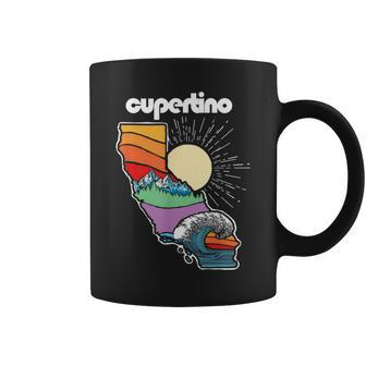 Cupertino California Outdoors Retro Nature Graphic Coffee Mug | Mazezy