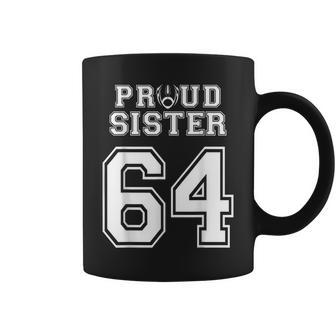 Custom Proud Football Sister Number 64 Personalized Women Coffee Mug | Mazezy