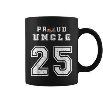 Custom Proud Football Uncle Number 25 Personalized For Men Coffee Mug | Mazezy