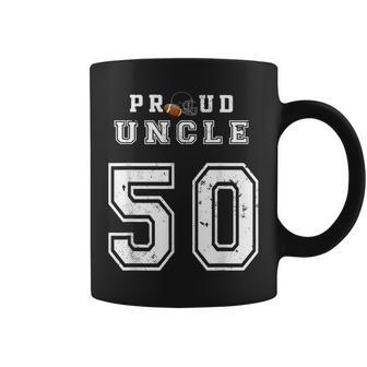 Custom Proud Football Uncle Number 50 Personalized For Men Coffee Mug | Mazezy