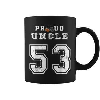 Custom Proud Football Uncle Number 53 Personalized For Men Coffee Mug | Mazezy