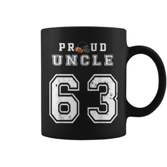 Custom Proud Football Uncle Number 63 Personalized For Men Coffee Mug | Mazezy