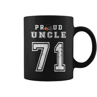 Custom Proud Football Uncle Number 71 Personalized For Men Coffee Mug | Mazezy