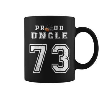 Custom Proud Football Uncle Number 73 Personalized For Men Coffee Mug | Mazezy
