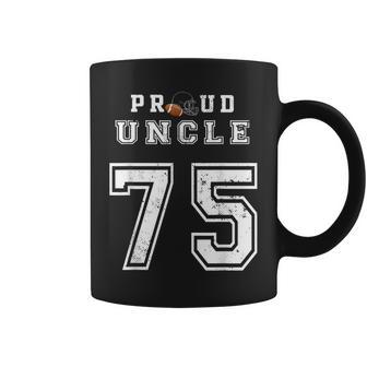 Custom Proud Football Uncle Number 75 Personalized For Men Coffee Mug | Mazezy