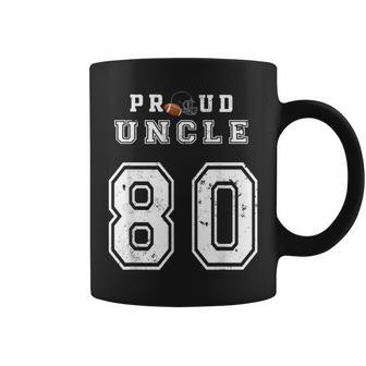Custom Proud Football Uncle Number 80 Personalized For Men Coffee Mug | Mazezy