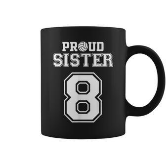 Custom Proud Volleyball Sister Number 8 Personalized Women Coffee Mug | Mazezy