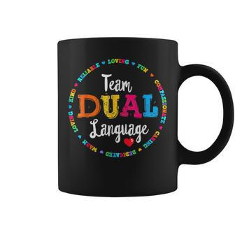 Cute Back To School Squad Team Dual Language Teachers Coffee Mug | Mazezy