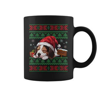Cute Beagle Dog Lover Santa Hat Ugly Christmas Sweater Coffee Mug - Monsterry