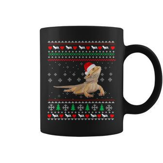 Cute Bearded Dragon Santa Hat Christmas Ugly Coffee Mug | Mazezy