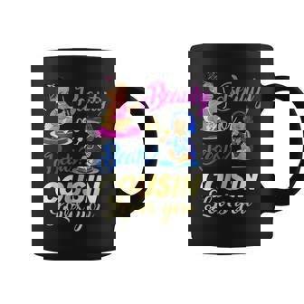 Cute Beauty Or Beat Cousin Loves You - Gender Reveal Party Coffee Mug - Thegiftio