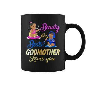 Cute Beauty Or Beat Godmother Loves You Gender Reveal Party Coffee Mug | Seseable CA