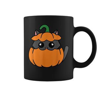 Cute Cat Orange Pumpkin Kitty October Fall Halloween Halloween Coffee Mug | Mazezy