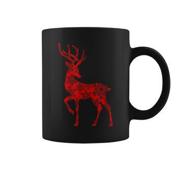 Cute Classy Toddler Snowflake Christmas Red Deer Reindeer Coffee Mug | Mazezy