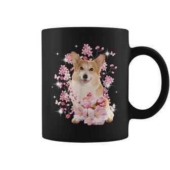 Cute Corgi Mom Flower Happy Mothers Day Love Dog Coffee Mug | Mazezy