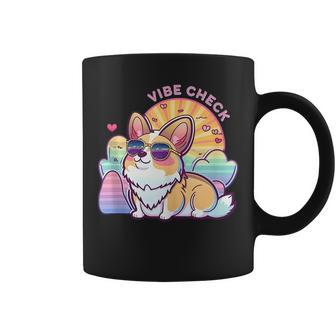 Cute Corgi Vibe Check National Pet Day For Kid Man Woman Coffee Mug | Mazezy