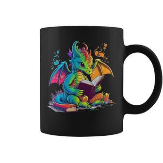 Cute Dragon Reading Book Coffee Mug - Thegiftio UK