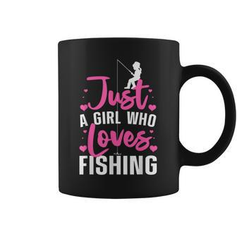 Cute Fishing For Women Girls Kids Fisher Fisherman Bass Fish Coffee Mug - Monsterry DE