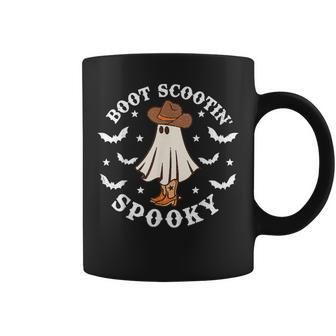 Cute Ghost Halloween Western Boot Scootin Spooky Coffee Mug | Mazezy