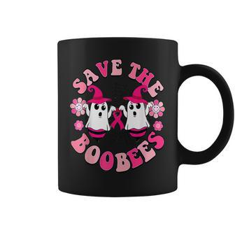 Cute Ghost Save The Boobees Breast Cancer Boo Bees Halloween Coffee Mug - Seseable