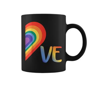 Cute Half Heart Love Lgbtq Pride Lesbian Gay Couple Matching Coffee Mug | Mazezy