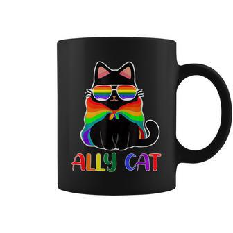 Cute Lgbt Gay Ally Cat Rainbow Pride Flag Boys Men Girls Coffee Mug | Mazezy
