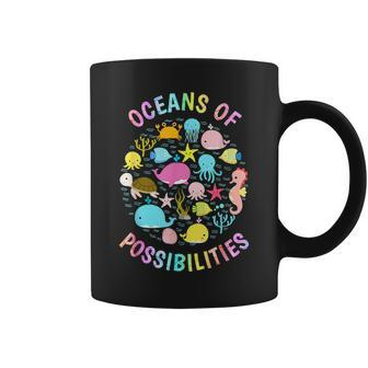 Cute Oceans Of Possibilities Summer Reading Sea Creatures Coffee Mug - Seseable