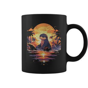 Cute Otter Discover The Spirit Animal River Otter Sunset Coffee Mug | Mazezy