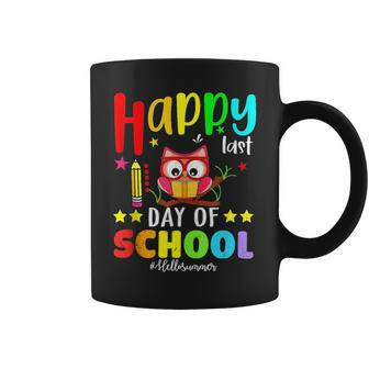 Cute Owl Happy Last Day Of School Teacher Student Graduation Coffee Mug | Mazezy