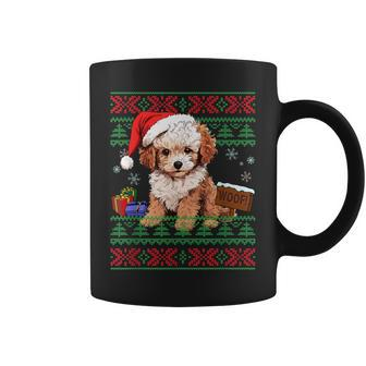 Cute Poodle Dog Lover Santa Hat Ugly Christmas Sweater Coffee Mug - Monsterry DE