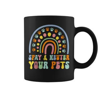 Cute Rainbow Cat Dog Spay Neuter Pets Awareness Veterinary Coffee Mug | Mazezy