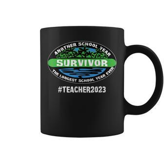 Cute School Year Survivor Teacher 2023 End Of School Year Coffee Mug - Thegiftio UK