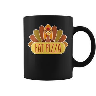 Cute Thanksgiving Day Gift Funny Turkey Eat Pizza Gift For Womens Coffee Mug | Mazezy
