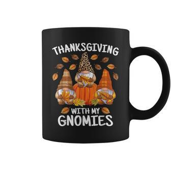 Cute Thanksgiving With My Gnomies Autumn Gnome Fall Leaves Coffee Mug - Seseable