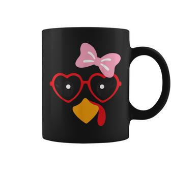 Cute Turkey Face Heart Sunglasses Thanksgiving Costume Coffee Mug - Seseable
