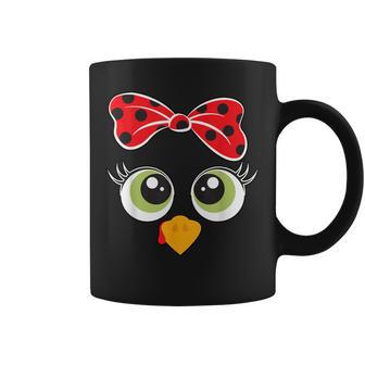 Cute Turkey Face Little Girls Thanksgiving Coffee Mug - Monsterry