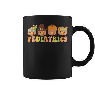 Cute Turkeys Pediatrics Pumpkin Thanksgiving Fall Peds Nurse Coffee Mug - Seseable