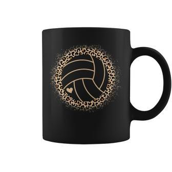 Cute Volleyball Leopard Print Girls Volleyball Lover Coffee Mug | Mazezy