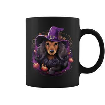 Cute Witch Dachshund Halloween Costume Dog Lover Coffee Mug | Mazezy