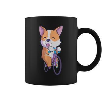 Cycling Corgi Dog Bicycle Kids Road Bike Cyclist Gift Coffee Mug | Mazezy