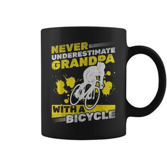 Cycling Grandpa Never Underestimate Grandpa With A Bicycle Gift For Mens Coffee Mug - Seseable