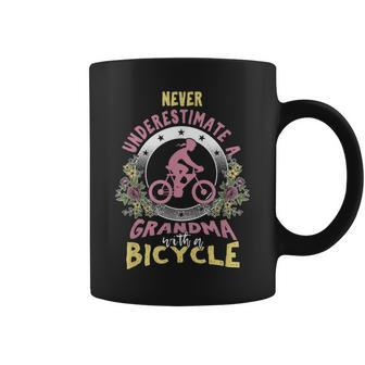 Cyclist Grandmother Never Underestimate Grandma With Bicycle Gifts For Grandma Funny Gifts Coffee Mug | Mazezy