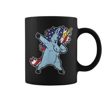 Dabbing American Unicorn Americorn 4Th Of July Dab Dance Kid Unicorn Funny Gifts Coffee Mug | Mazezy